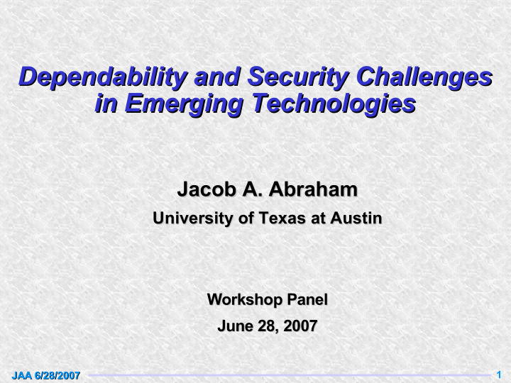 dependability and security challenges dependability and