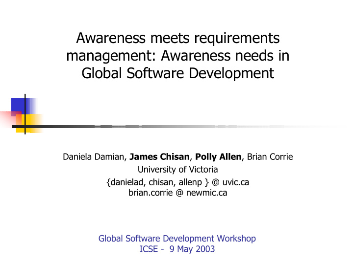awareness meets requirements management awareness needs