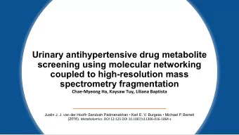Urinary antihypertensive drug metabolite  screening using molecular networking  coupled to