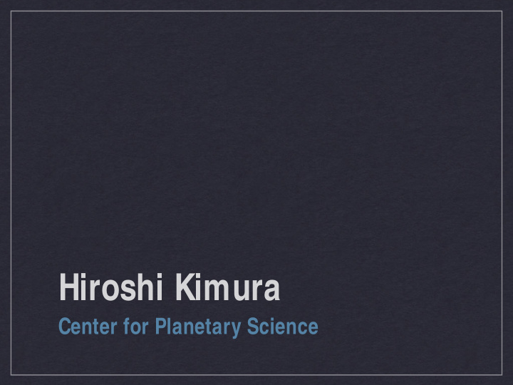 hiroshi kimura