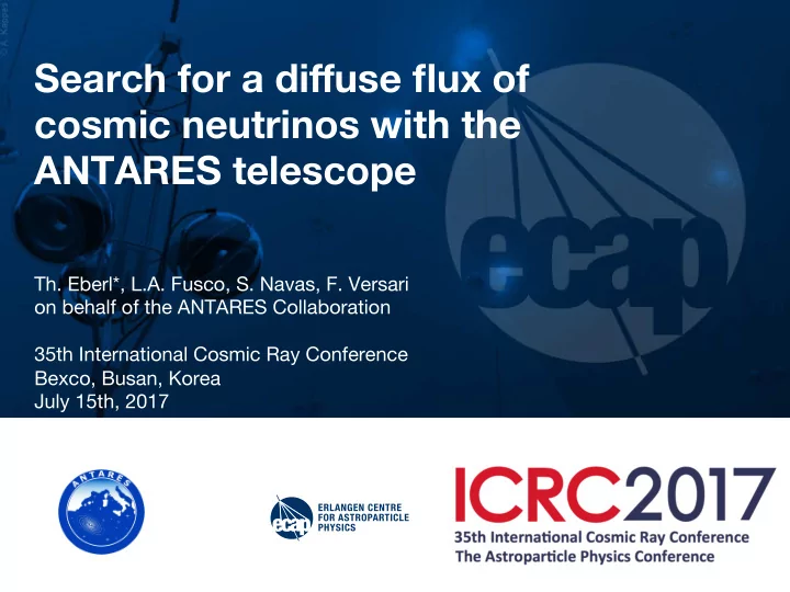 search for a di ff use flux of cosmic neutrinos with the