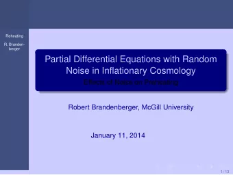 Partial Differential Equations with Random  Noise in Inflationary Cosmology  Effects of Noise on
