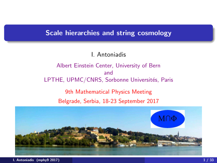 scale hierarchies and string cosmology
