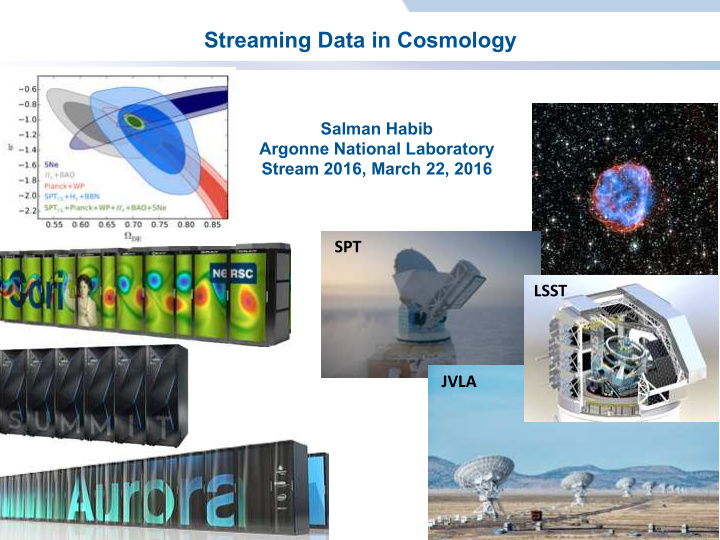 streaming data in cosmology