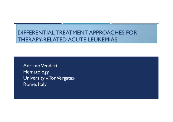 differential treatment approaches for therapy related