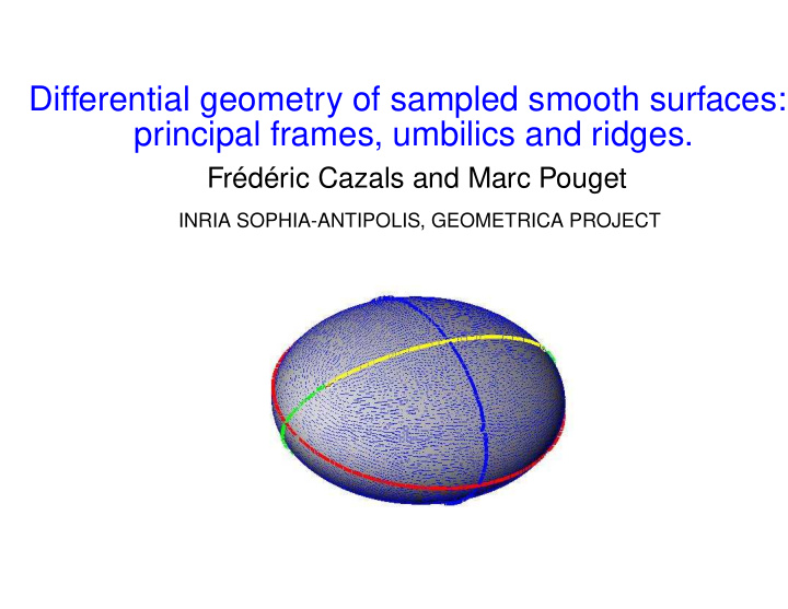 differential geometry of sampled smooth surfaces