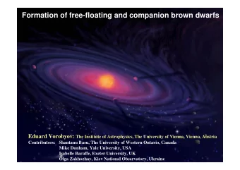 Formation of free-floating and companion brown dwarfs Eduard Vorobyov: The Institute of