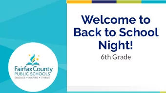 Welcome to  Back to School  Night!  6th Grade  Back to School Night  Sample Title  Sample Subtitle