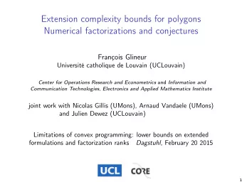 Extension complexity bounds for polygons  Numerical factorizations and conjectures  Franois