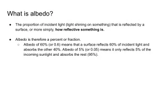 What is albedo?    The proportion of incident light (light shining on something) that is