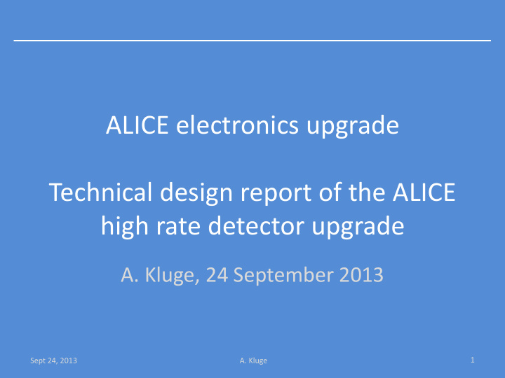 alice electronics upgrade