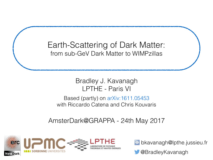 earth scattering of dark matter