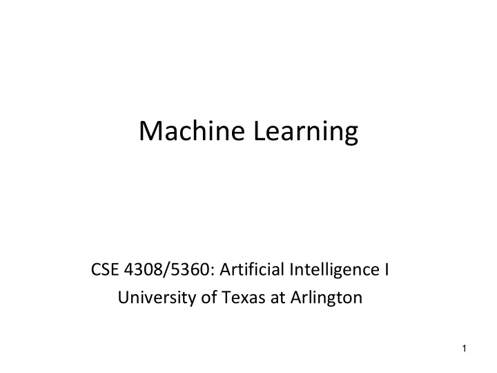 machine learning