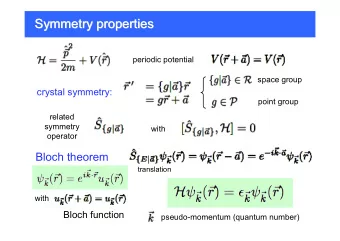 Symmetry properties  Symmetry properties  periodic potential  space group  crystal symmetry:  point