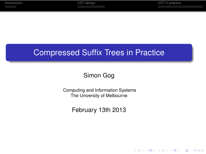 compressed suffix trees in practice