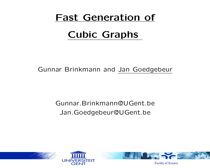fast generation of cubic graphs