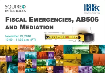 Agenda  1.  Introduction and Overview:  Karol Denniston  2.  Lessons Learned from San