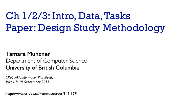ch 1 2 3 intro data tasks paper design study methodology