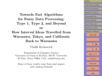 Towards Fast Algorithms  Measurement and . . .  for Fuzzy Data Processing:  Further Speed-Up  Type