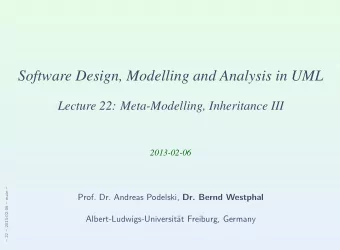 Software Design, Modelling and Analysis in UML  Lecture 22: Meta-Modelling, Inheritance III