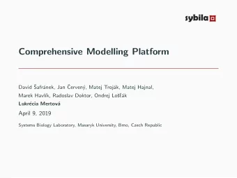 Comprehensive Modelling Platform  David   anek, Jan   Safr  Cerven  y, Matej Troj  ak,