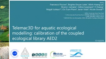 modelling: calibration of the coupled  ecological library AED2  17/10/2019  Introduction  Materials