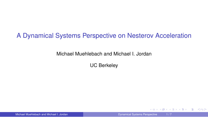 a dynamical systems perspective on nesterov acceleration