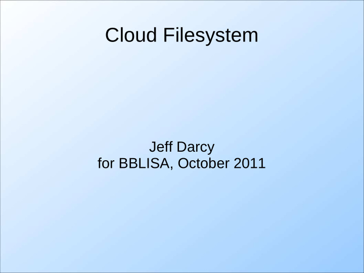 cloud filesystem