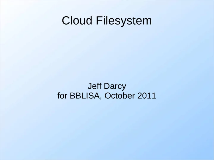 cloud filesystem