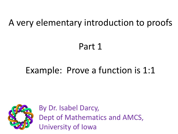 a very elementary introduction to proofs part 1 example