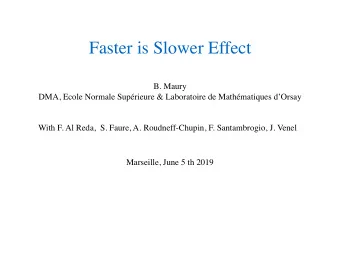 Faster is Slower Effect  B. Maury  DMA, Ecole Normale Suprieure &amp; Laboratoire de