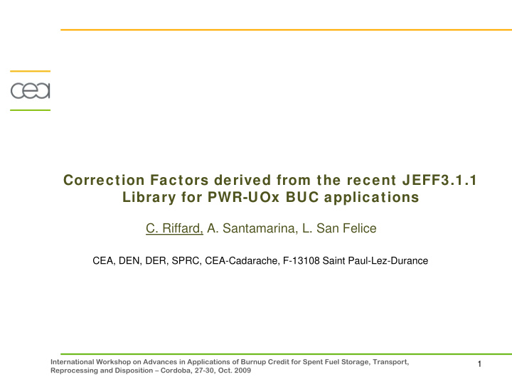 correction factors derived from the recent jeff3 1 1