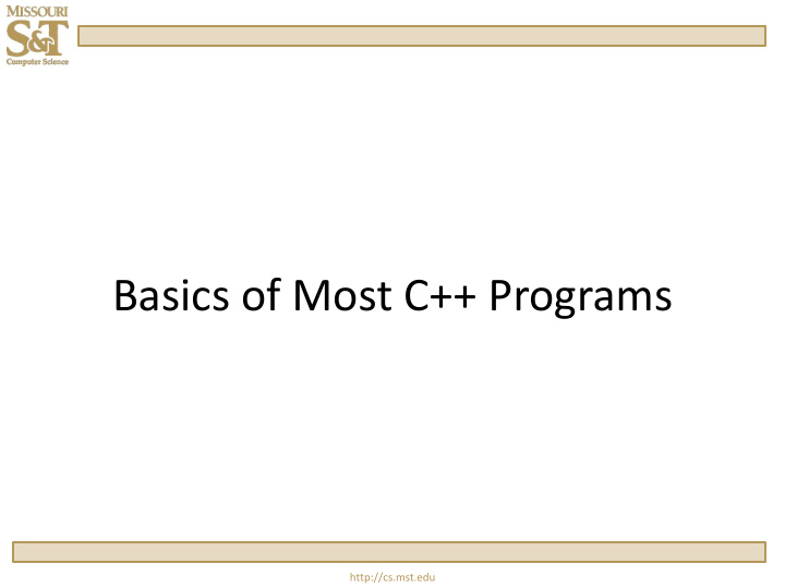 basics of most c programs