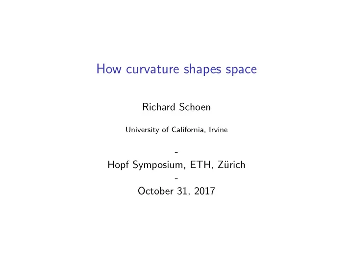 how curvature shapes space