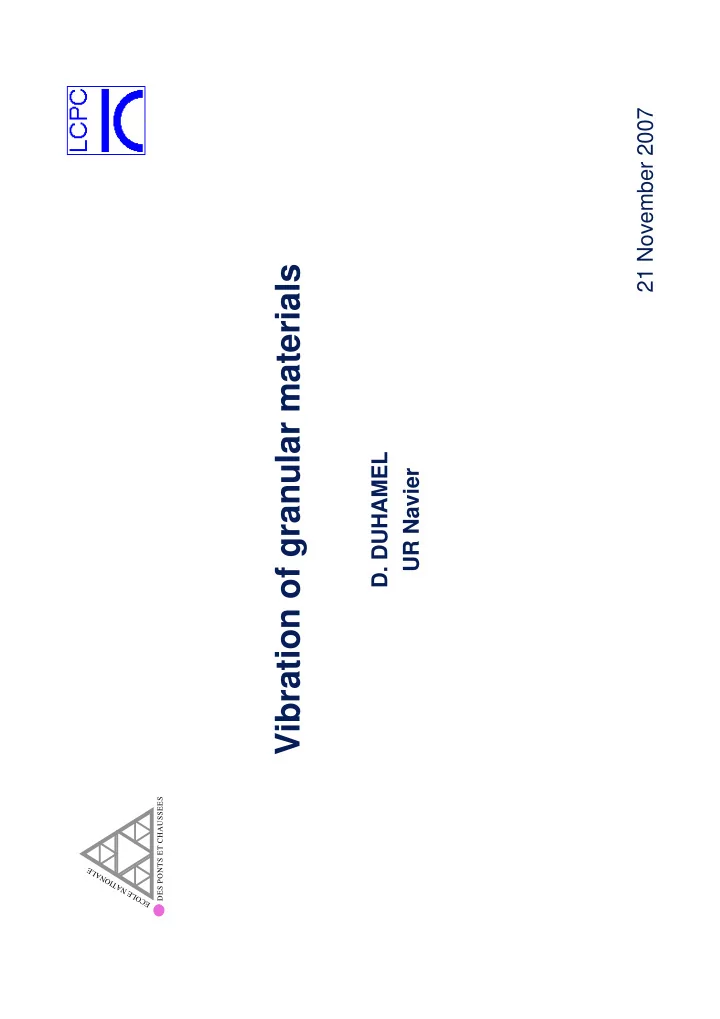 vibration of granular materials