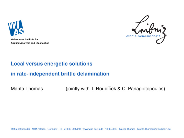 local versus energetic solutions in rate independent