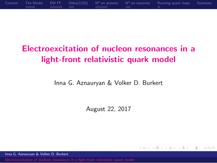 electroexcitation of nucleon resonances in a light front