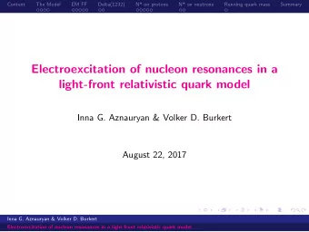 Electroexcitation of nucleon resonances in a  light-front relativistic quark model  Inna G.
