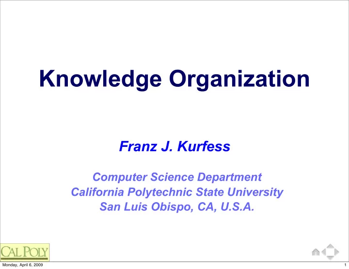 knowledge organization