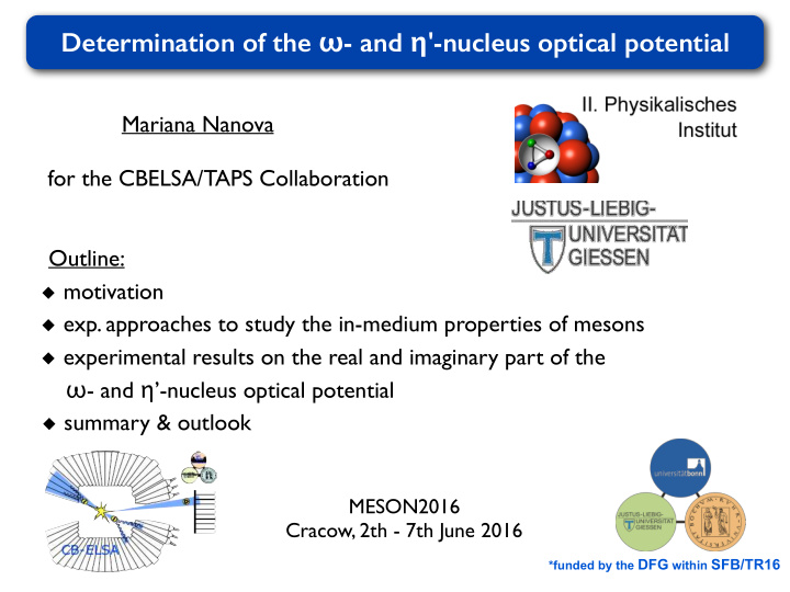determination of the and nucleus optical potential
