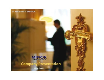 Company Presentation  May 2011  AGENDA  1Q11 Results Review  Business Updates &amp; Outlook