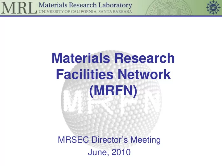 materials research facilities network mrfn