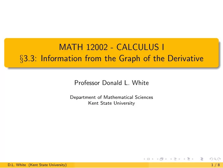 math 12002 calculus i 3 3 information from the graph of