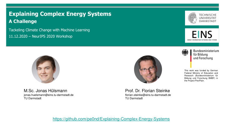 explaining complex energy systems