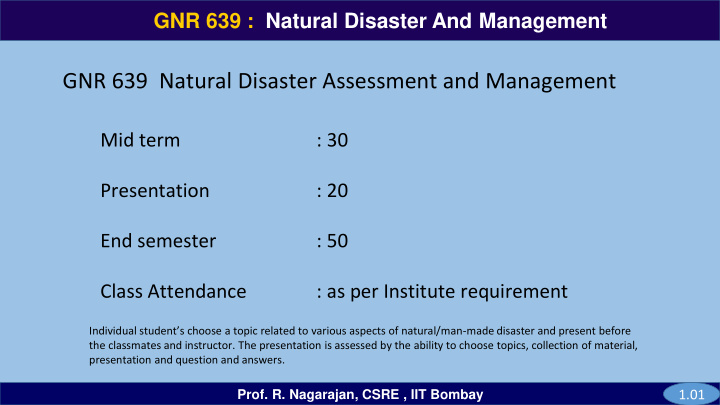 gnr 639 natural disaster assessment and management