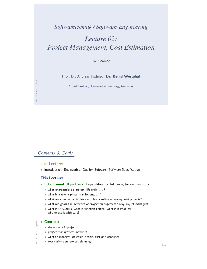 lecture 02 project management cost estimation