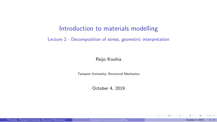 introduction to materials modelling