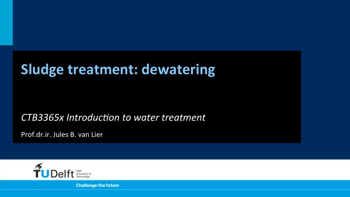 sludge treatment dewatering