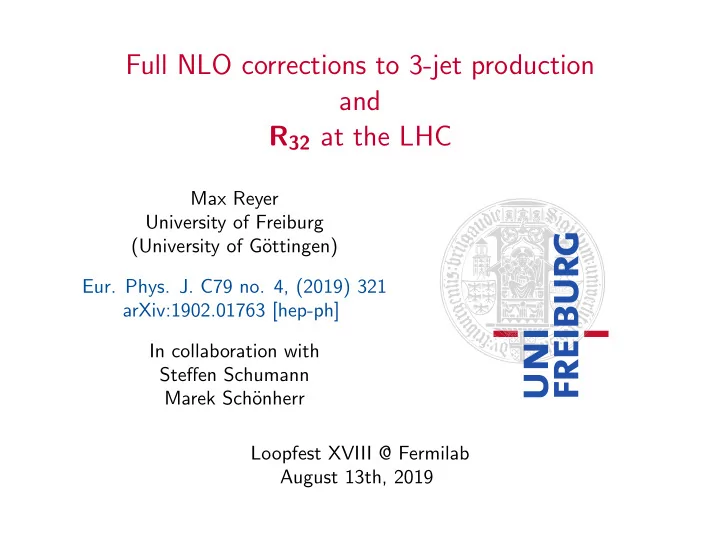 full nlo corrections to 3 jet production and r 32 at the