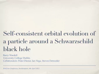 Self-consistent orbital evolution of  a particle around a Schwarzschild  black hole  Barry Wardell